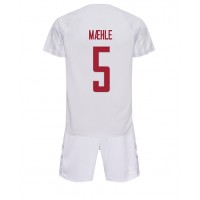 Fotbalové Dres Dánsko Joakim Maehle #5 Dětské Venkovní MS 2022 Krátký Rukáv (+ trenýrky)
